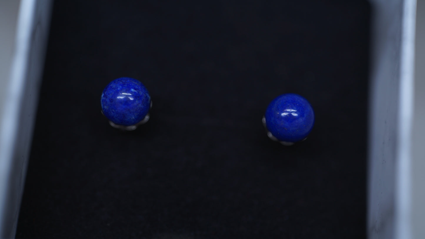Silberohrstecker mit Lapis Lazuli
